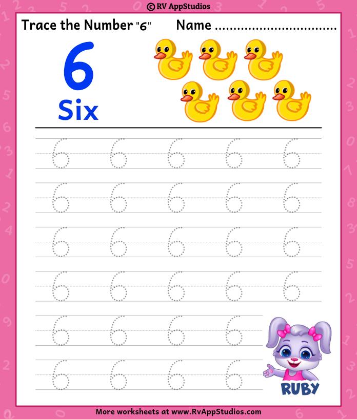 Numeral 6 Worksheet For Kindergarten Basic