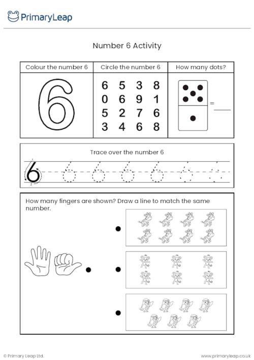 Numeral 6 Worksheet For Kindergarten Download Pdf