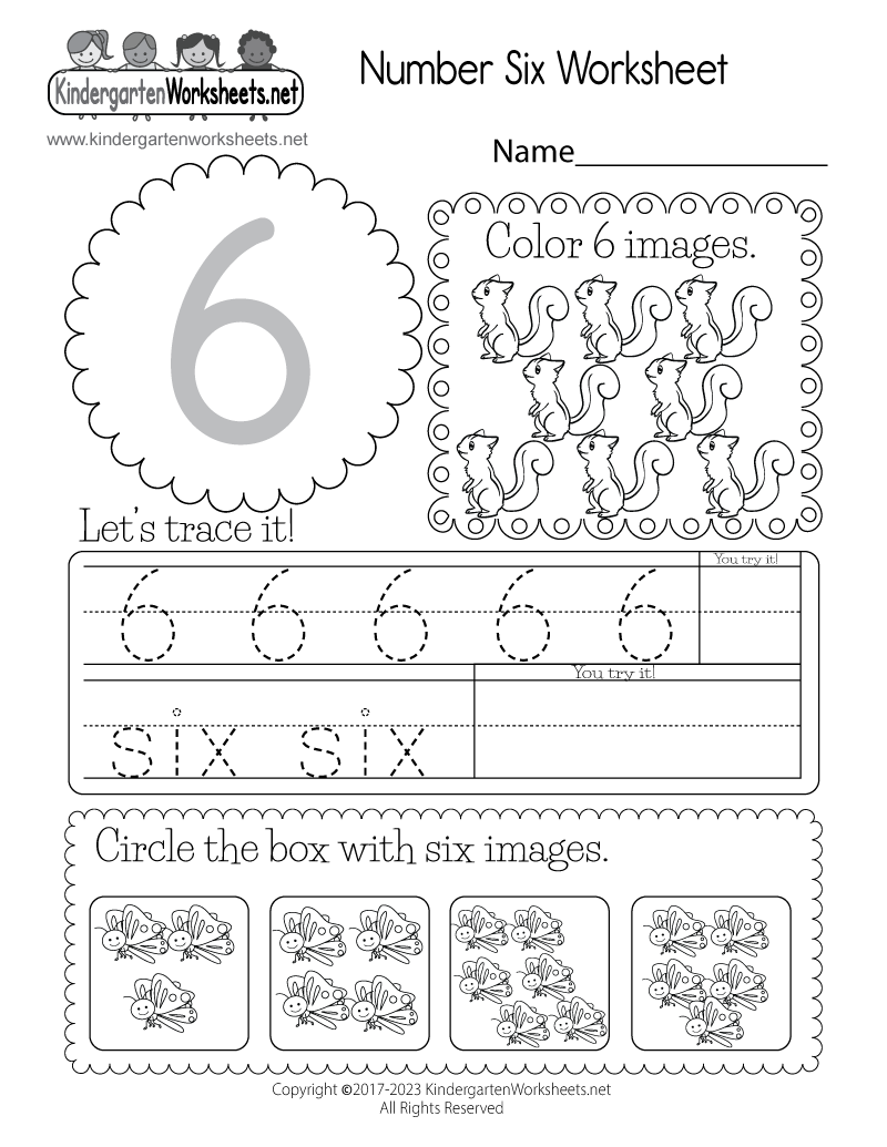 Numeral 6 Worksheet For Kindergarten Jpg