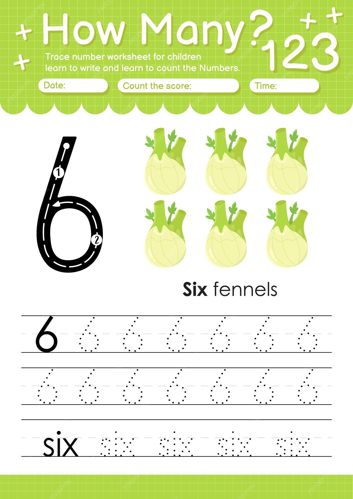 Numeral 6 Worksheet For Kindergarten Kindergarten