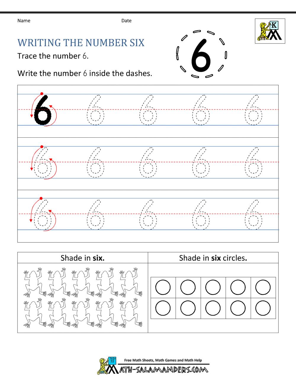 Numeral 6 Worksheet For Kindergarten Liveworksheets