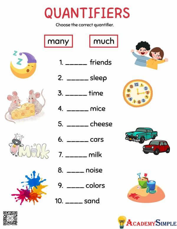 Quantifiers Worksheet For Kindergarten Exercise