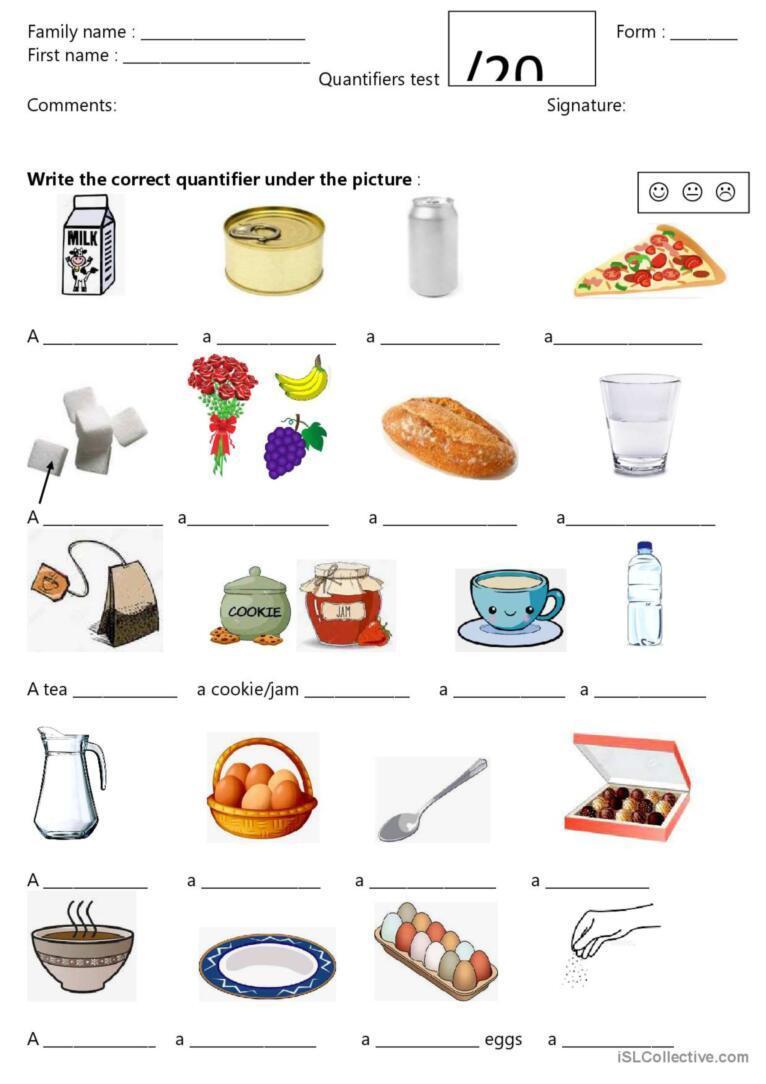 Quantifiers Worksheet For Kindergarten In Pdf