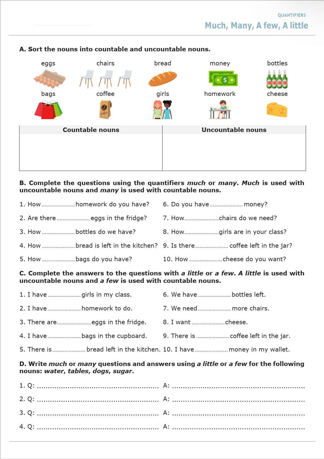 Quantifiers Worksheet For Kindergarten Jpg