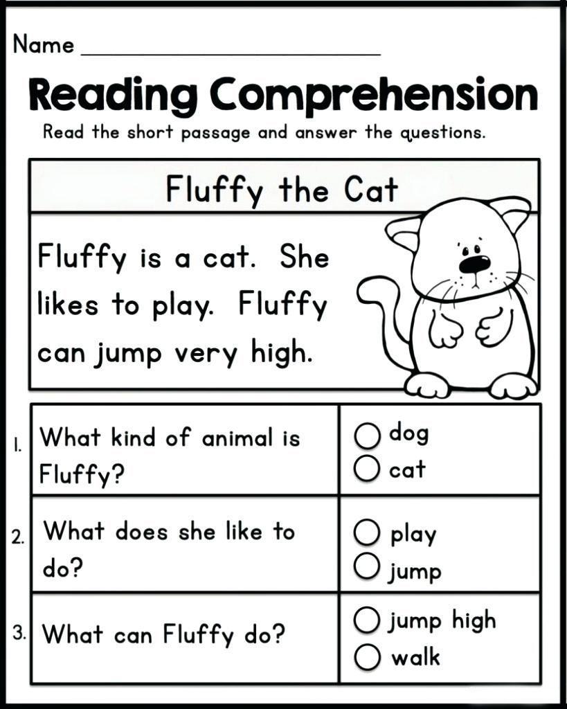 Reading Comprehension For Kindergarten Worksheets