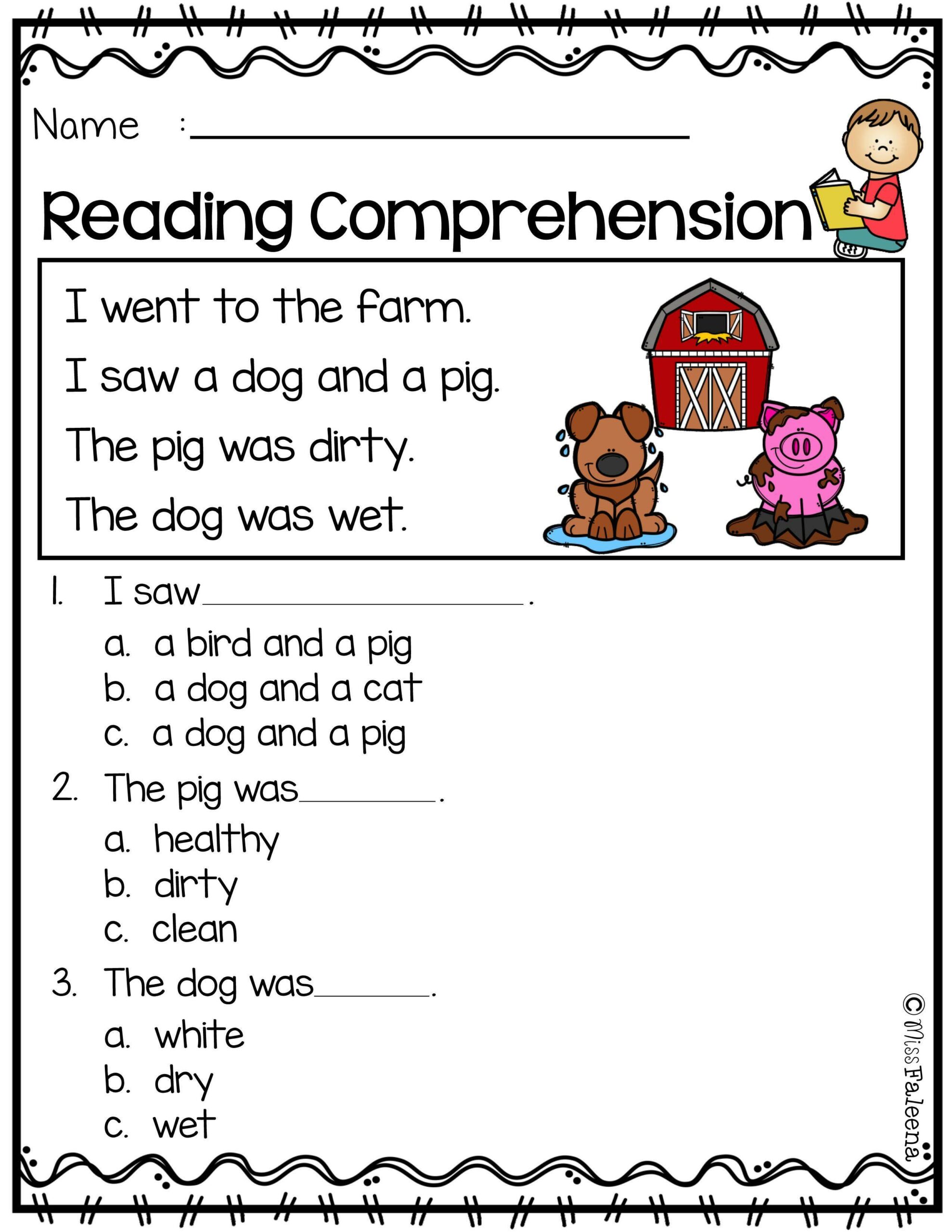 Reading Worksheets For Kindergarten Doc