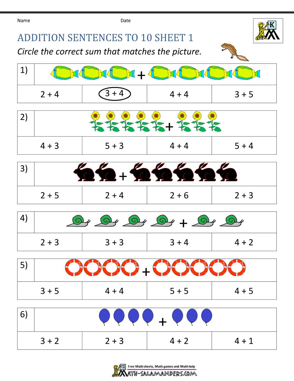 What Is Addition For Kindergarten