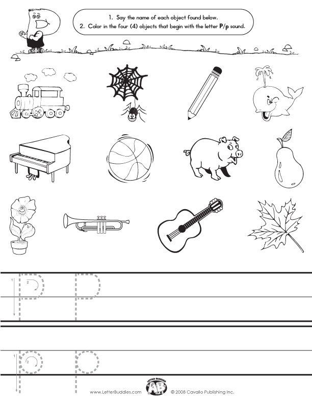 Worksheet Letter P For Kindergarten