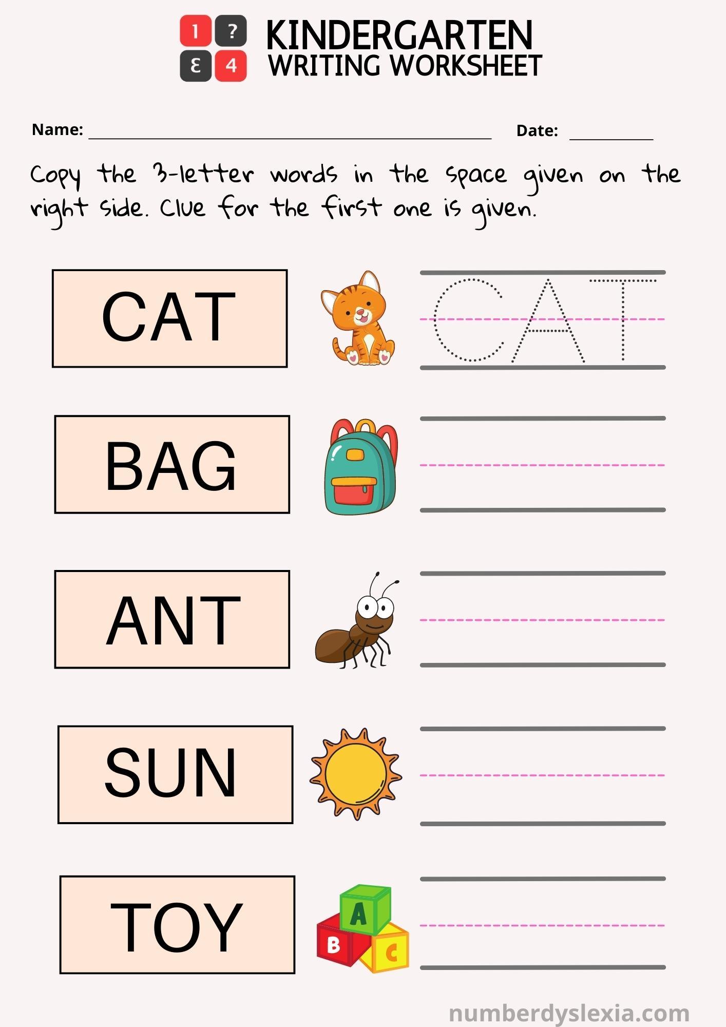 Writing Equations Kindergarten Worksheet