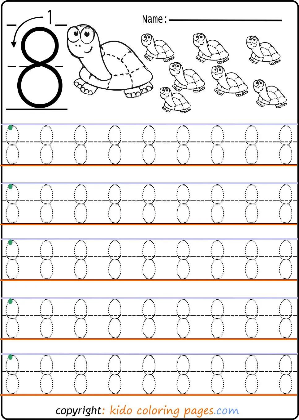 number 8 worksheet for kindergarten classroom