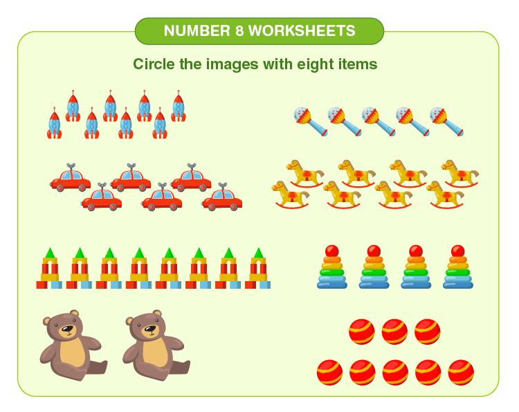 number 8 worksheet for kindergarten journal