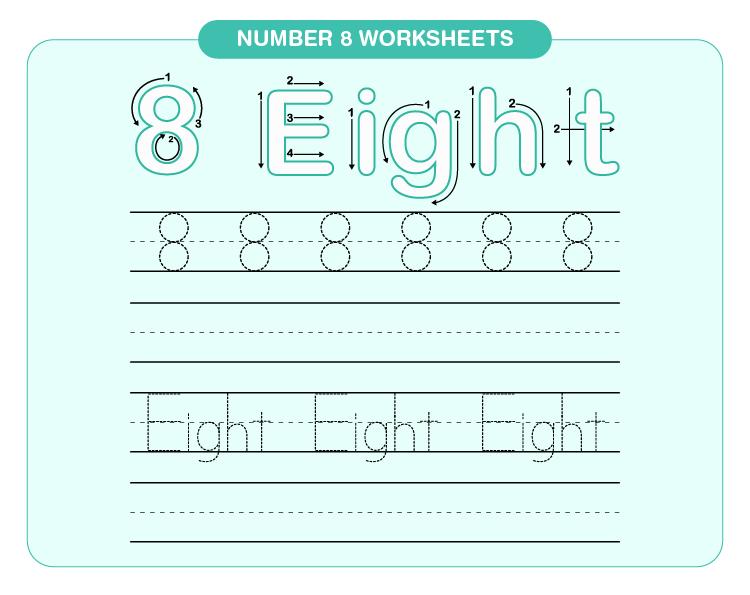 number 8 worksheet for kindergarten numbers