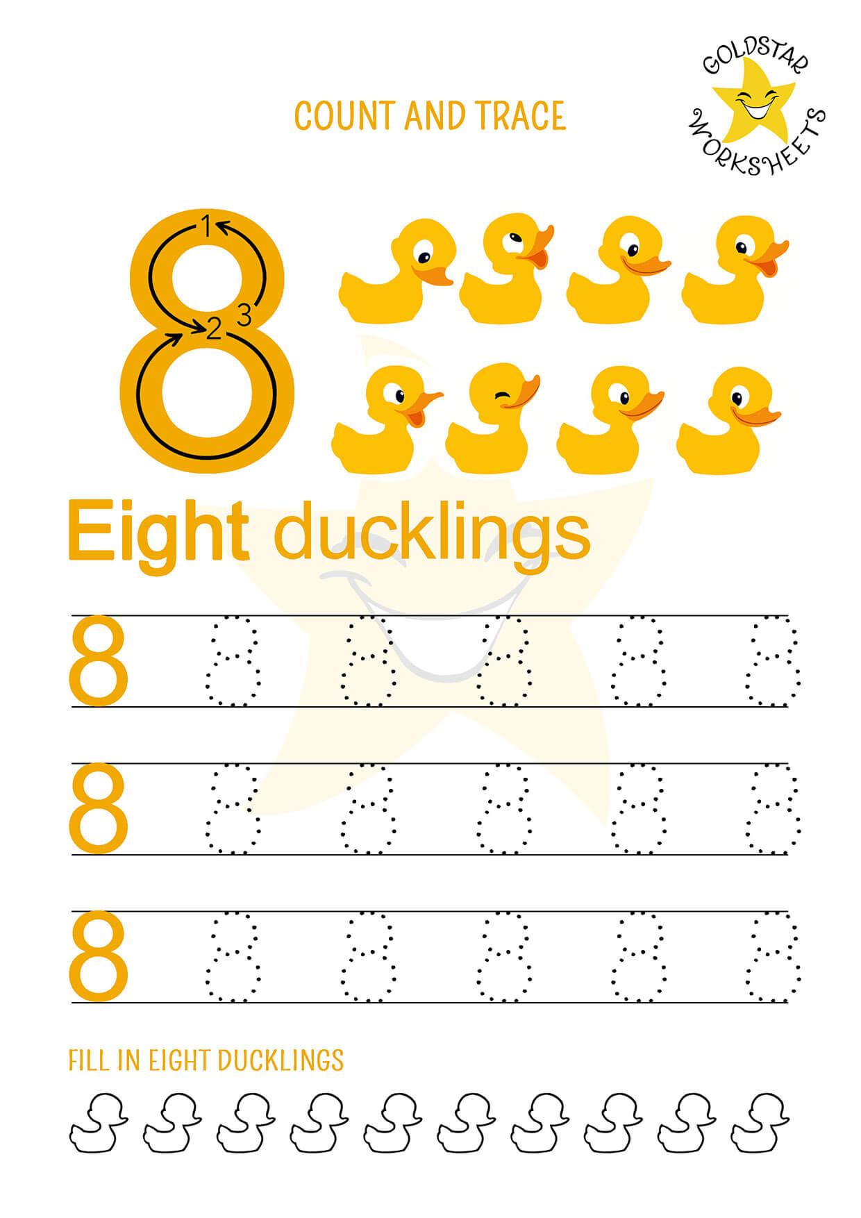 number 8 worksheet for kindergarten subtraction