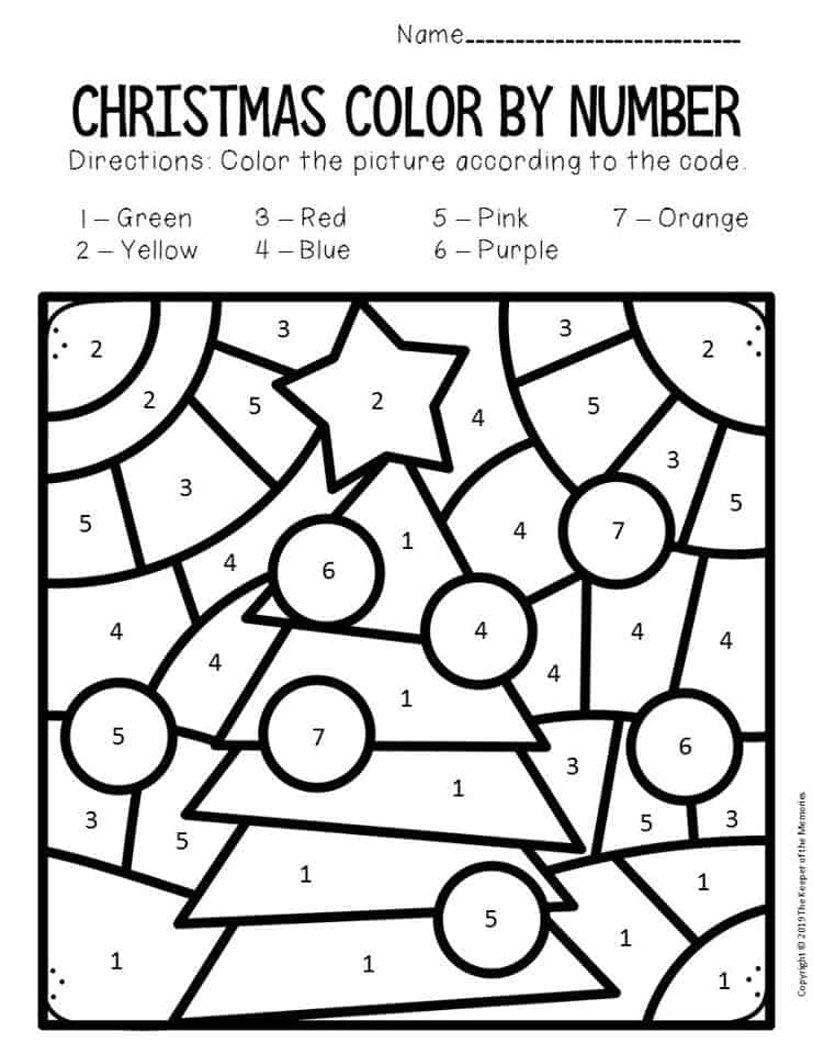 20 Christmas Number Five Woorksheet Download