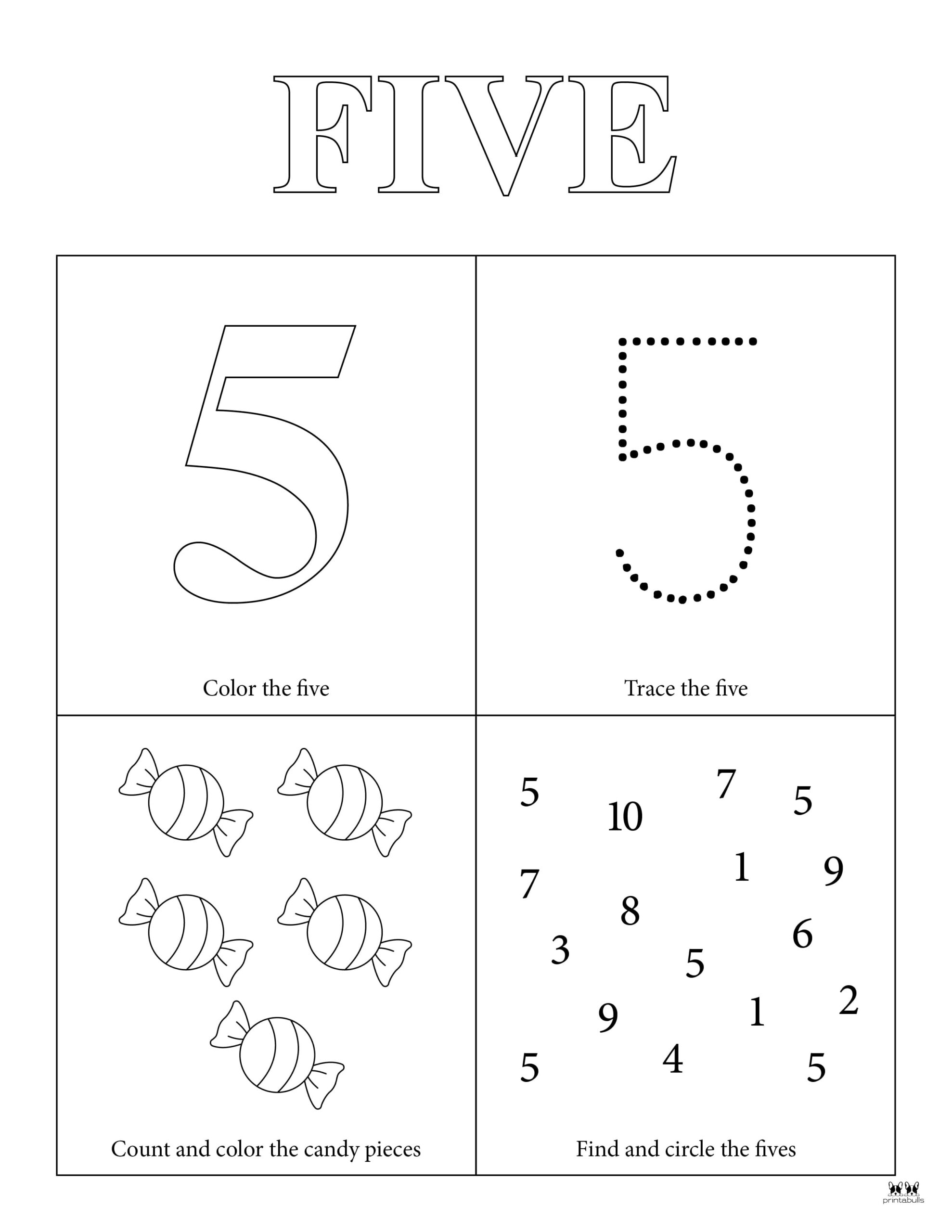 20 Christmas Number Five Woorksheet Download