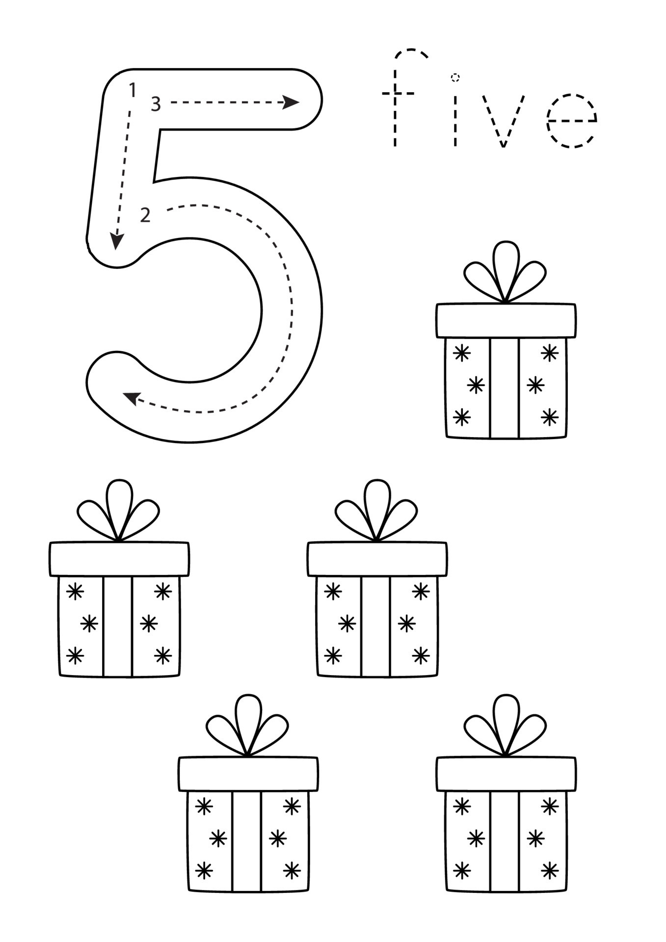 20 Christmas Number Five Woorksheet Pdf