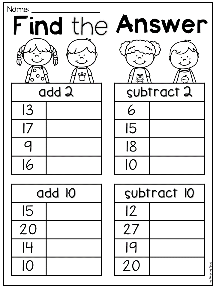 30 1St Grade Math Worksheets Free Addition And Subtraction Numbers