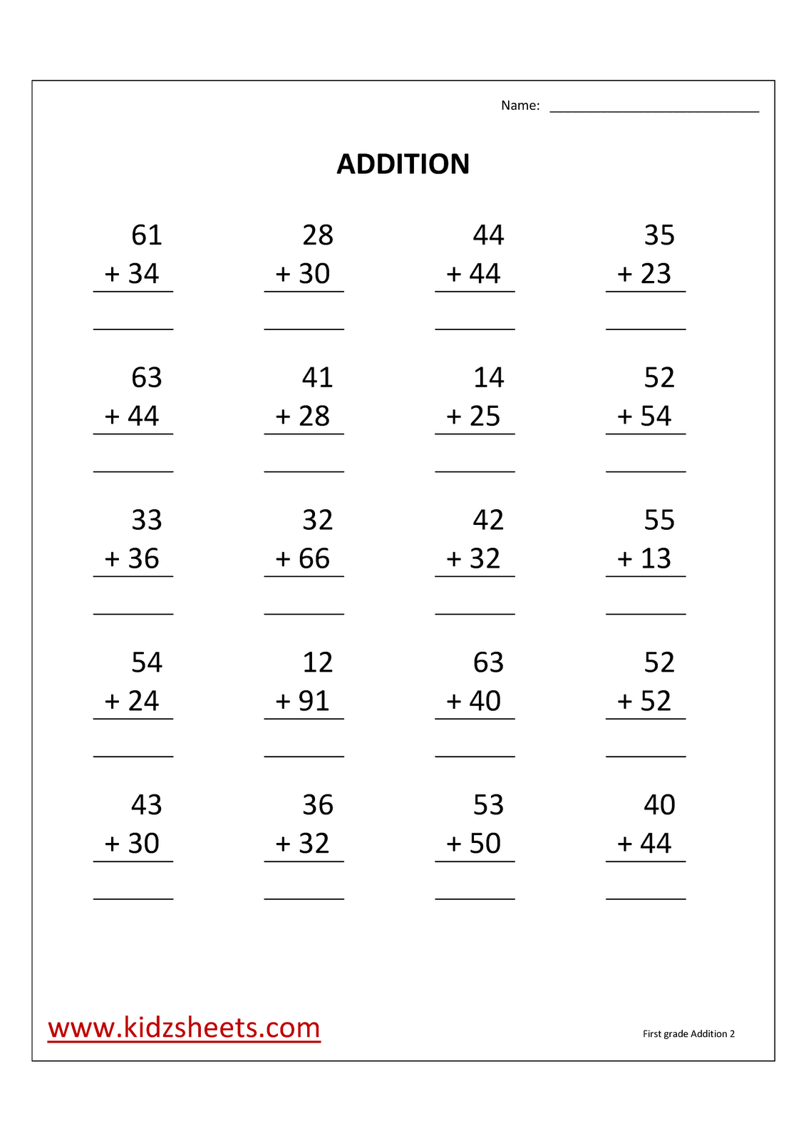 30 1St Grade Math Worksheets Free Addition And Subtraction Numbers