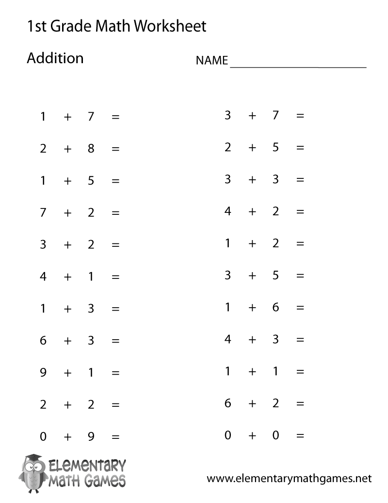 30 1St Grade Math Worksheets Free Addition And Subtraction Numbers