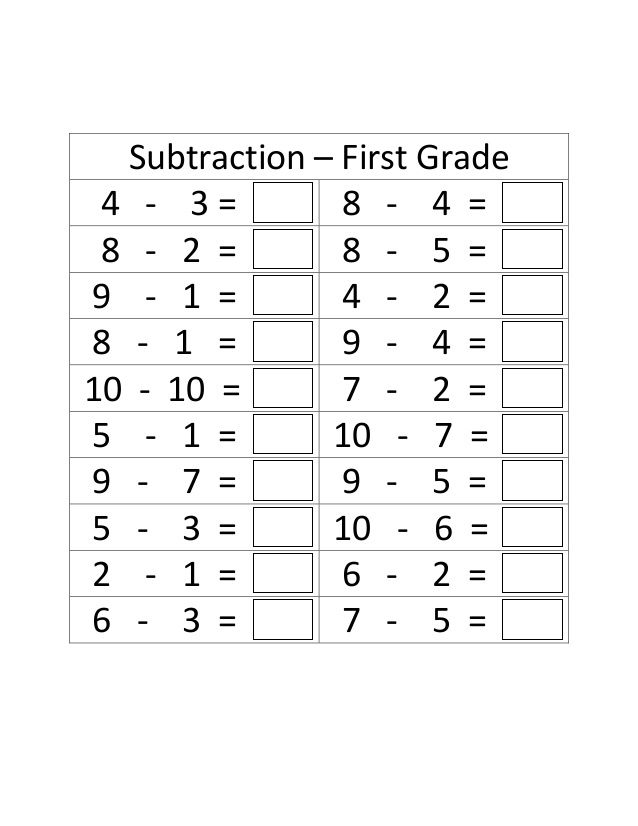 30 1St Grade Math Worksheets Free Addition And Subtraction Numbers