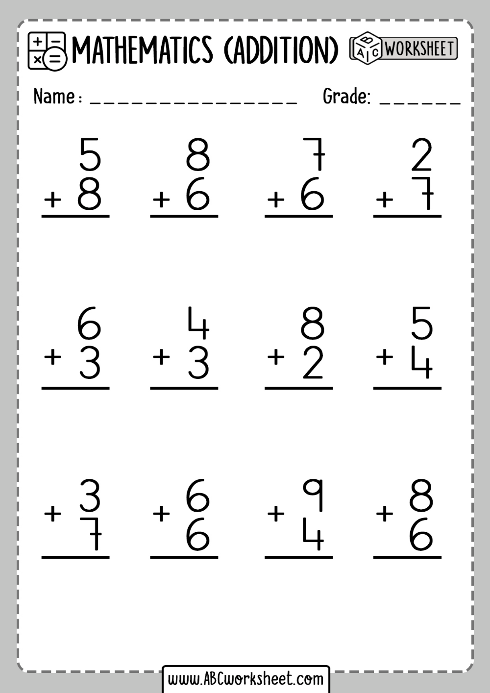 30 1St Grade Math Worksheets Free Addition And Subtraction Numbers