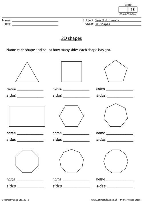 30 2Nd Grade Math Worksheets Shapes