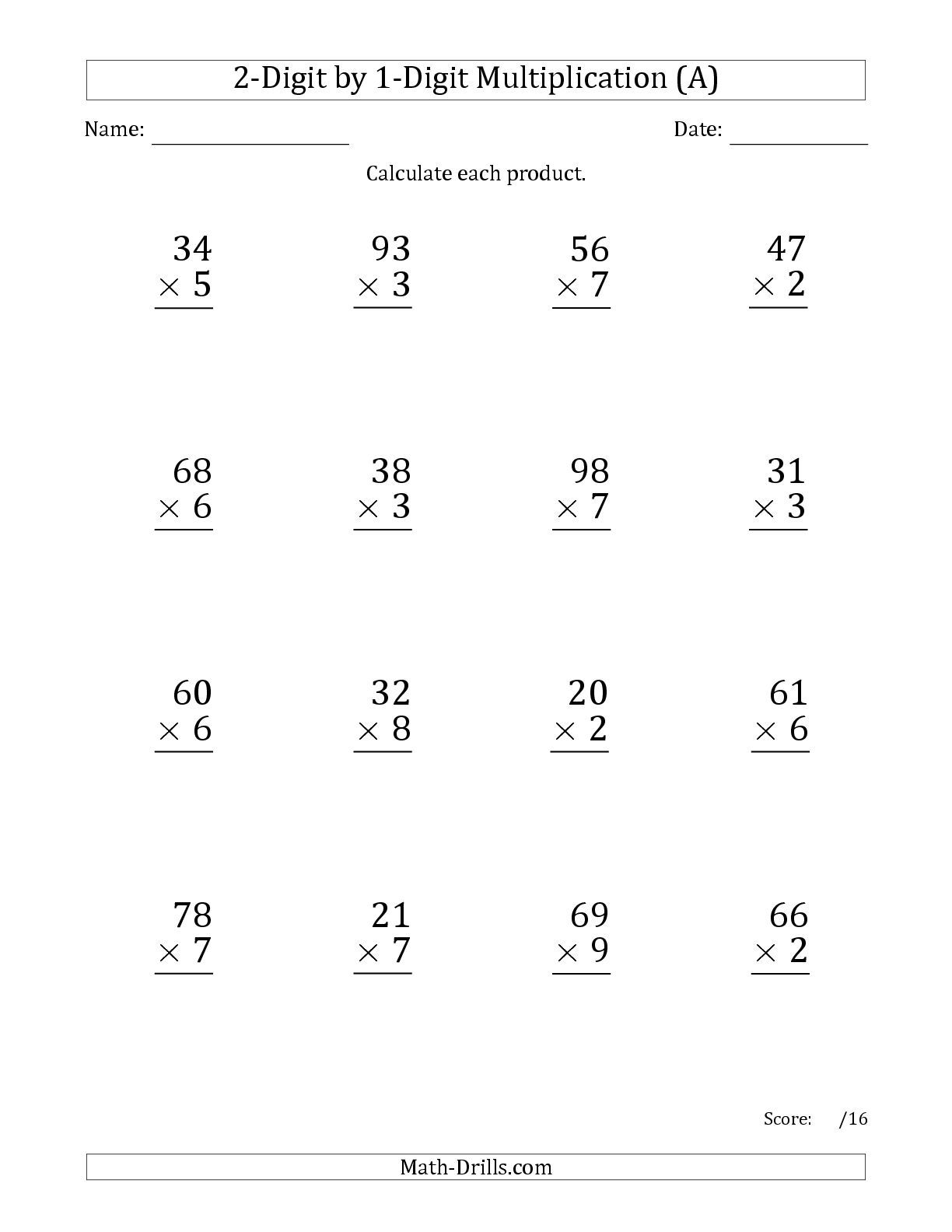 30 4Th Grade Math Worksheets Multiplication Free Printable