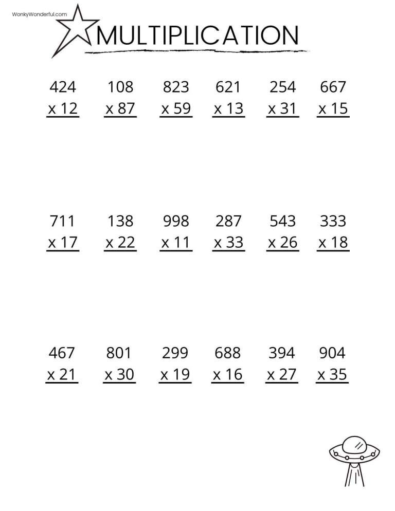 30 4Th Grade Math Worksheets Multiplication Free Printable