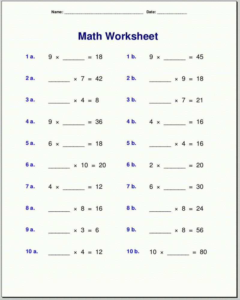 30 4Th Grade Math Worksheets Multiplication Free Printable