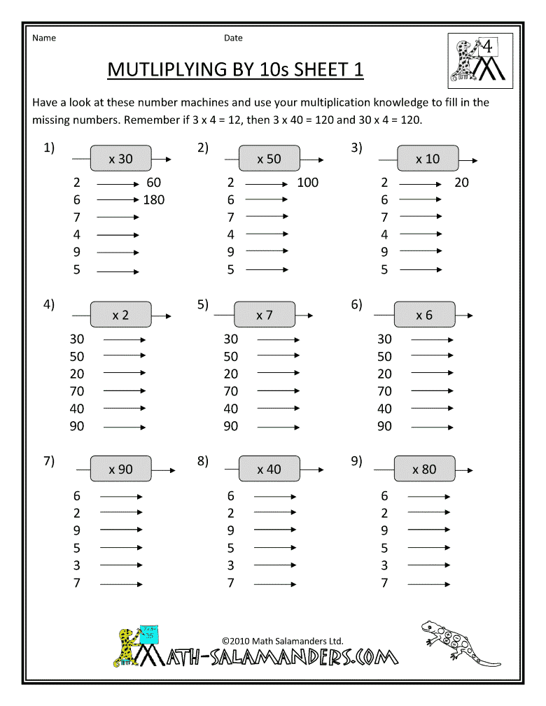 30 4Th Grade Math Worksheets Multiplication Free Printable