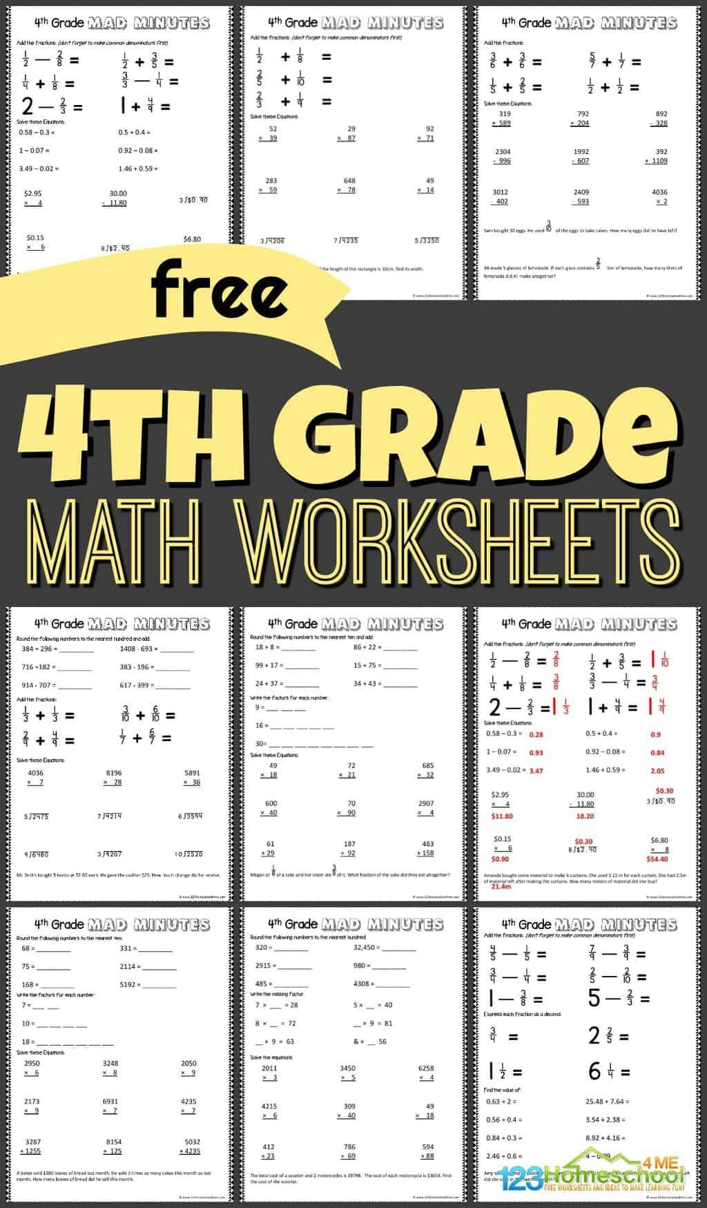 30 4Th Grade Math Worksheets Multiplication Free Printable