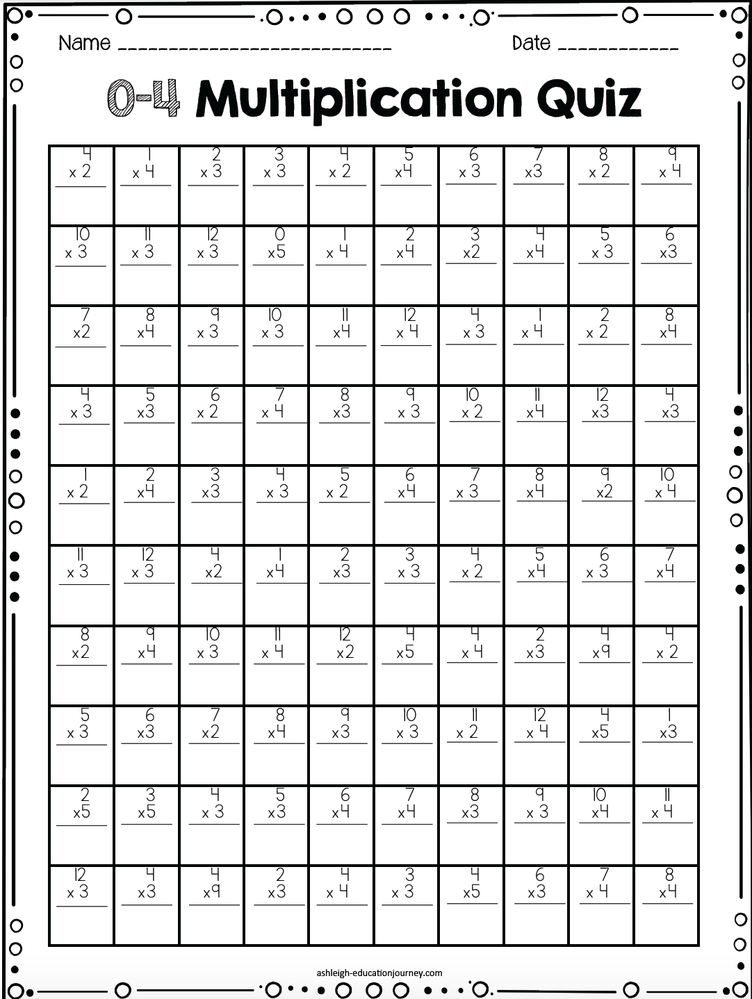 30 4Th Grade Math Worksheets Multiplication Free Printable