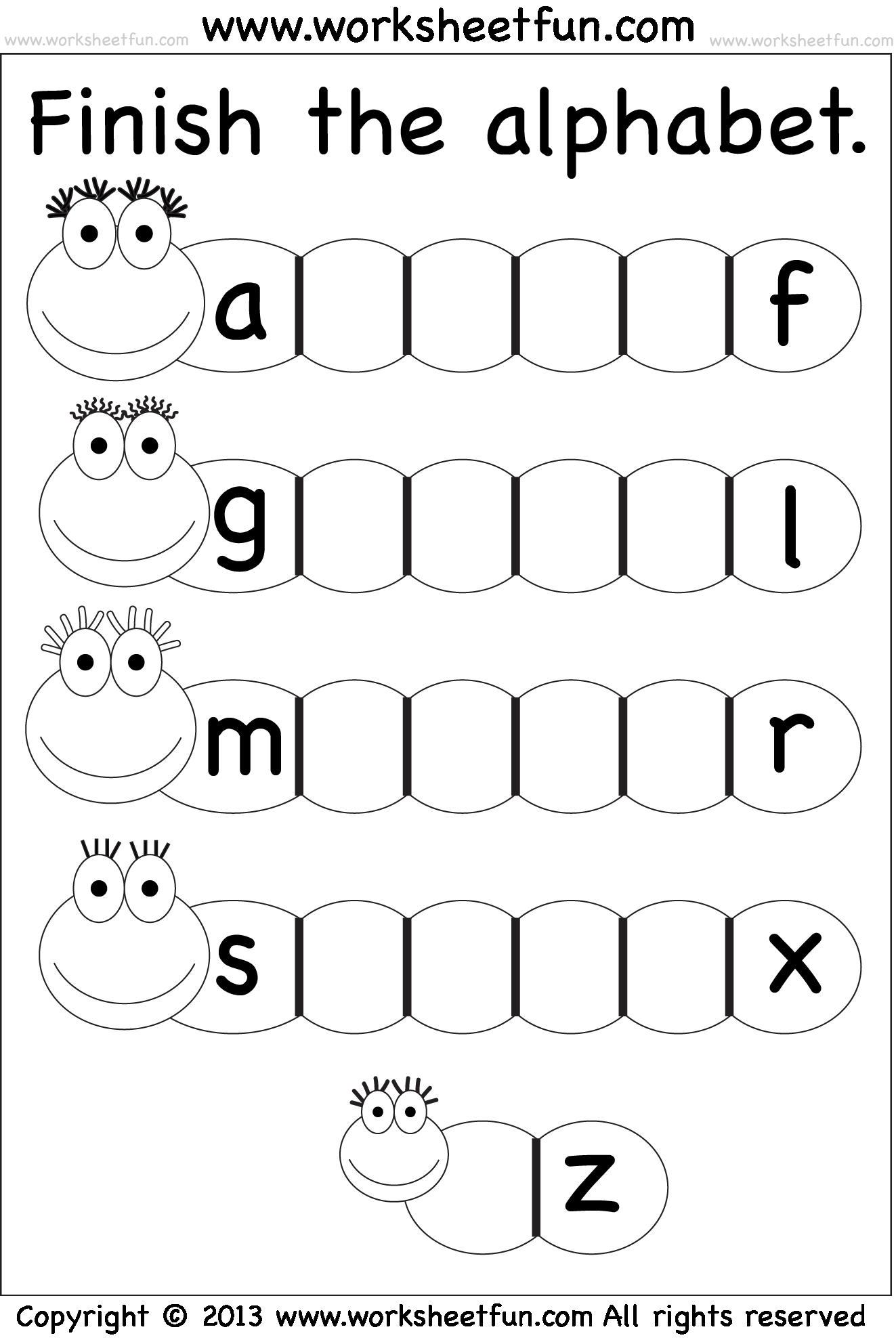 30 A To Z Worksheets For Kindergarten