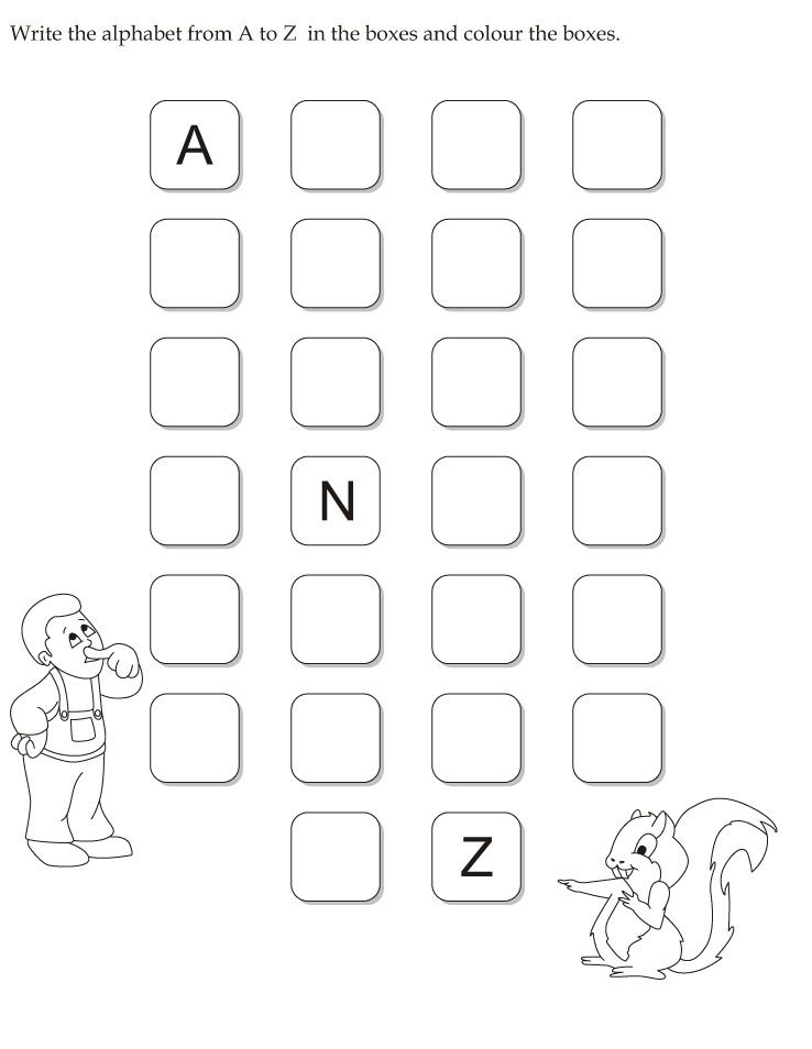 30 A To Z Worksheets For Kindergarten