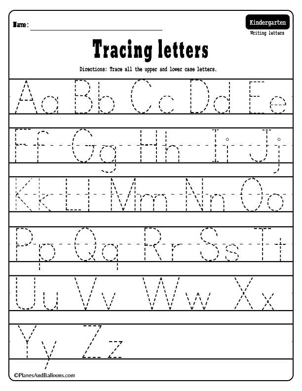 30 Alphabet Worksheets Kindergarten Letter Tracing Printable