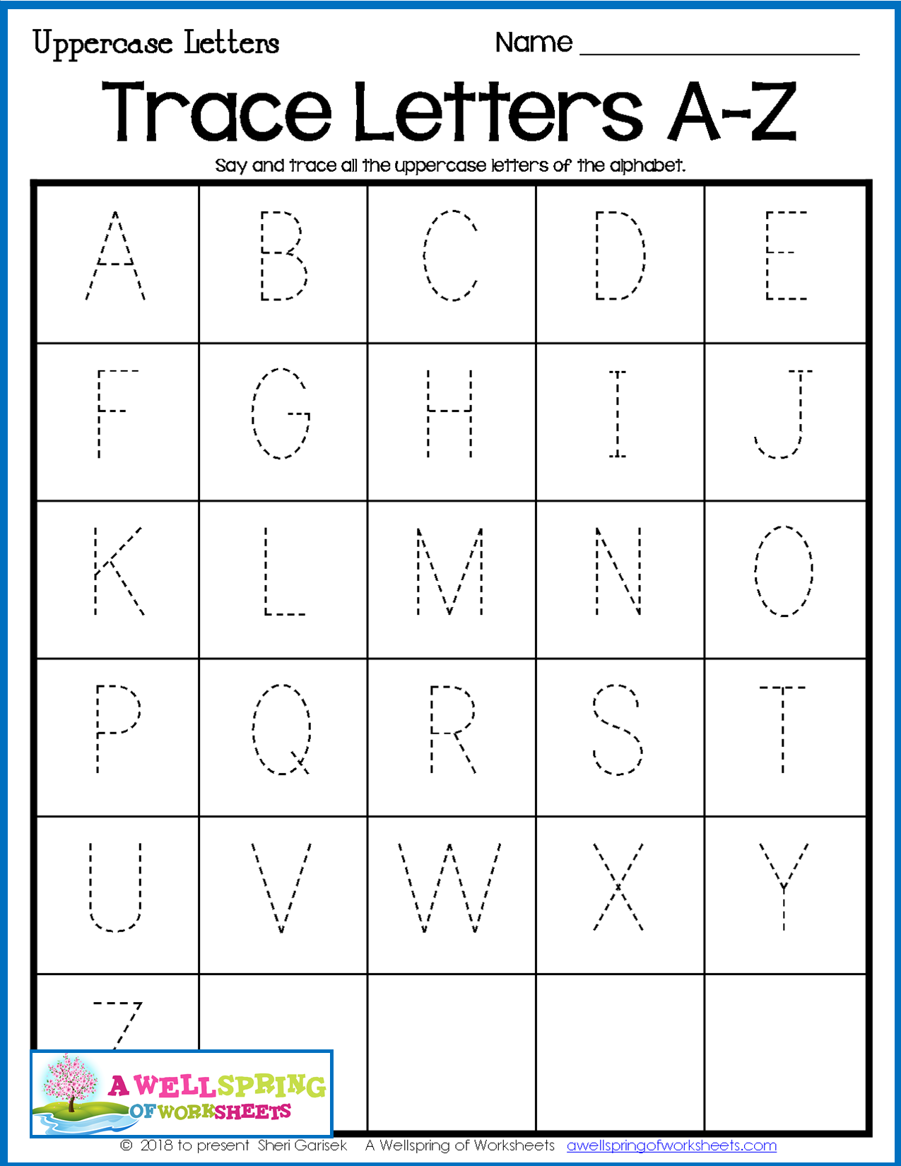 30 Alphabet Worksheets Kindergarten Letter Tracing Printable