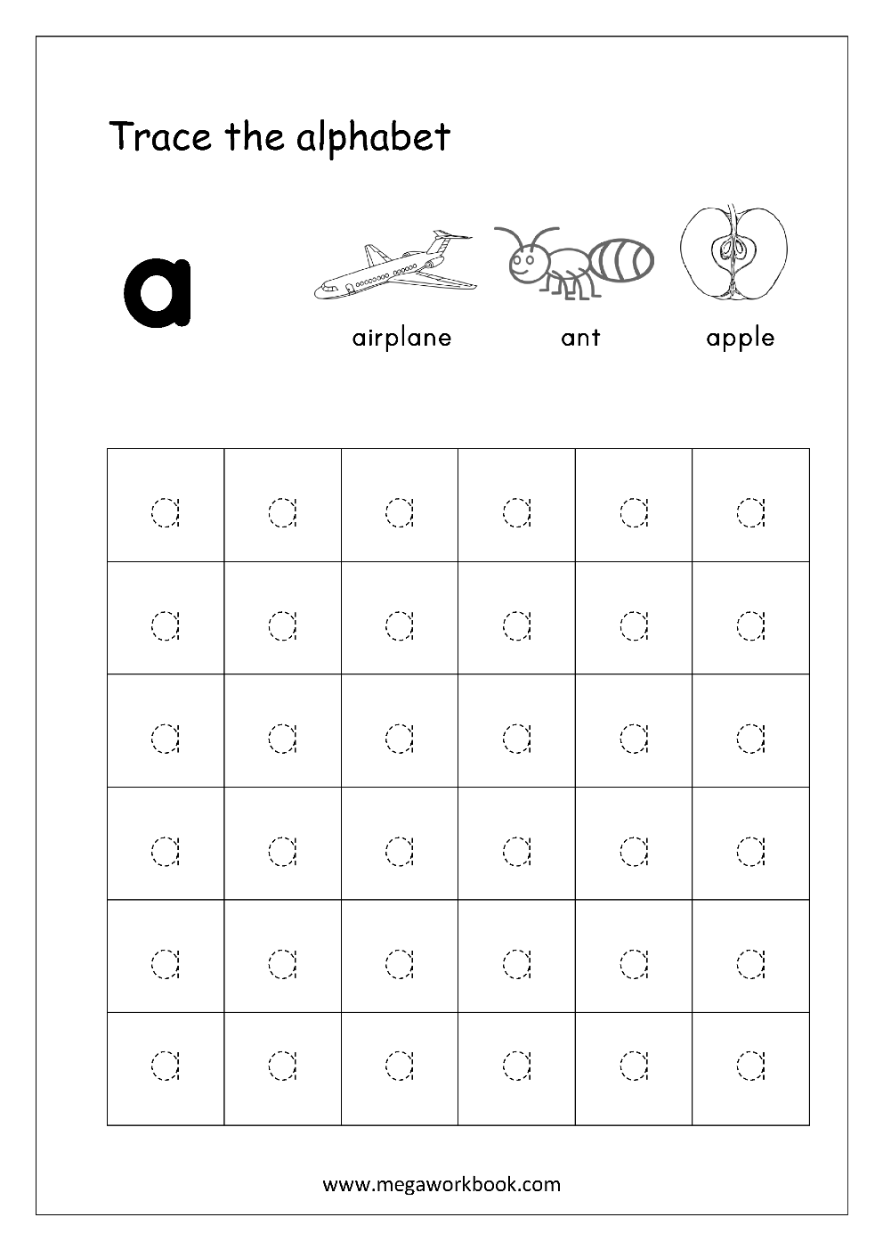 30 Alphabet Worksheets Kindergarten Letter Tracing Printable