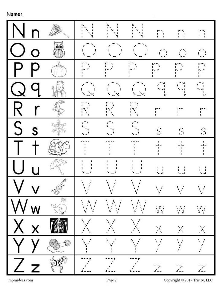 30 Alphabet Worksheets Kindergarten Letter Tracing Printable