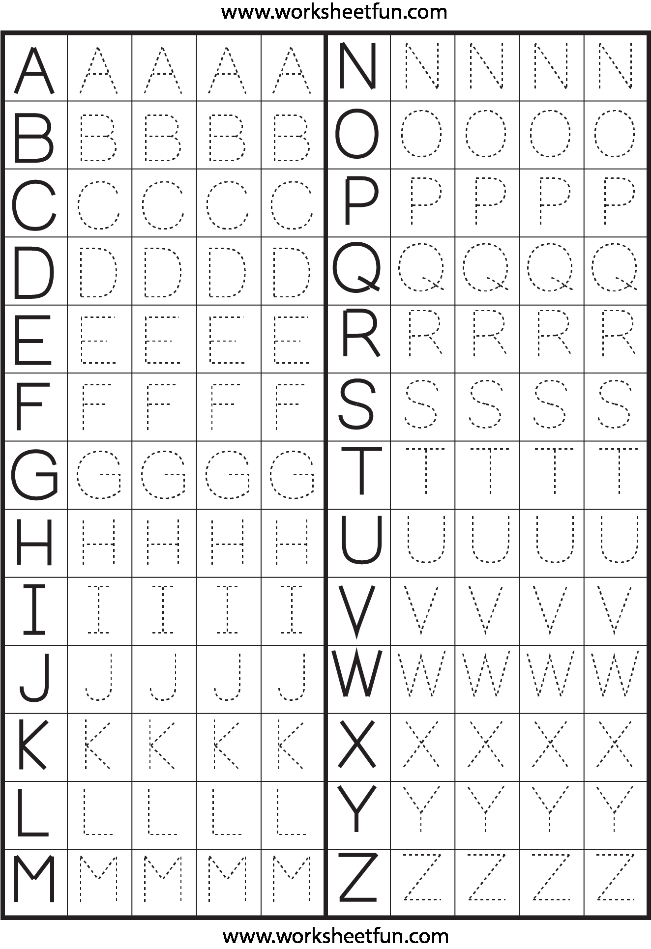 30 Alphabet Worksheets Kindergarten Letter Tracing Printable