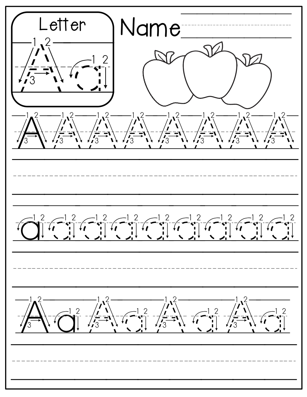 30 Alphabet Worksheets Kindergarten Letter Tracing Printable