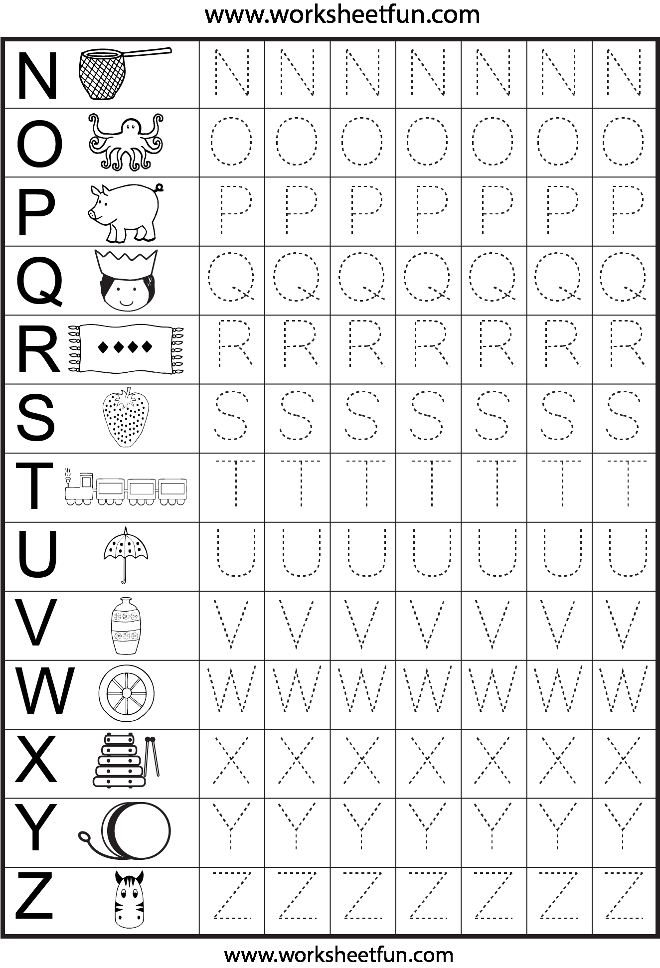 30 Alphabet Worksheets Kindergarten Letter Tracing Printable