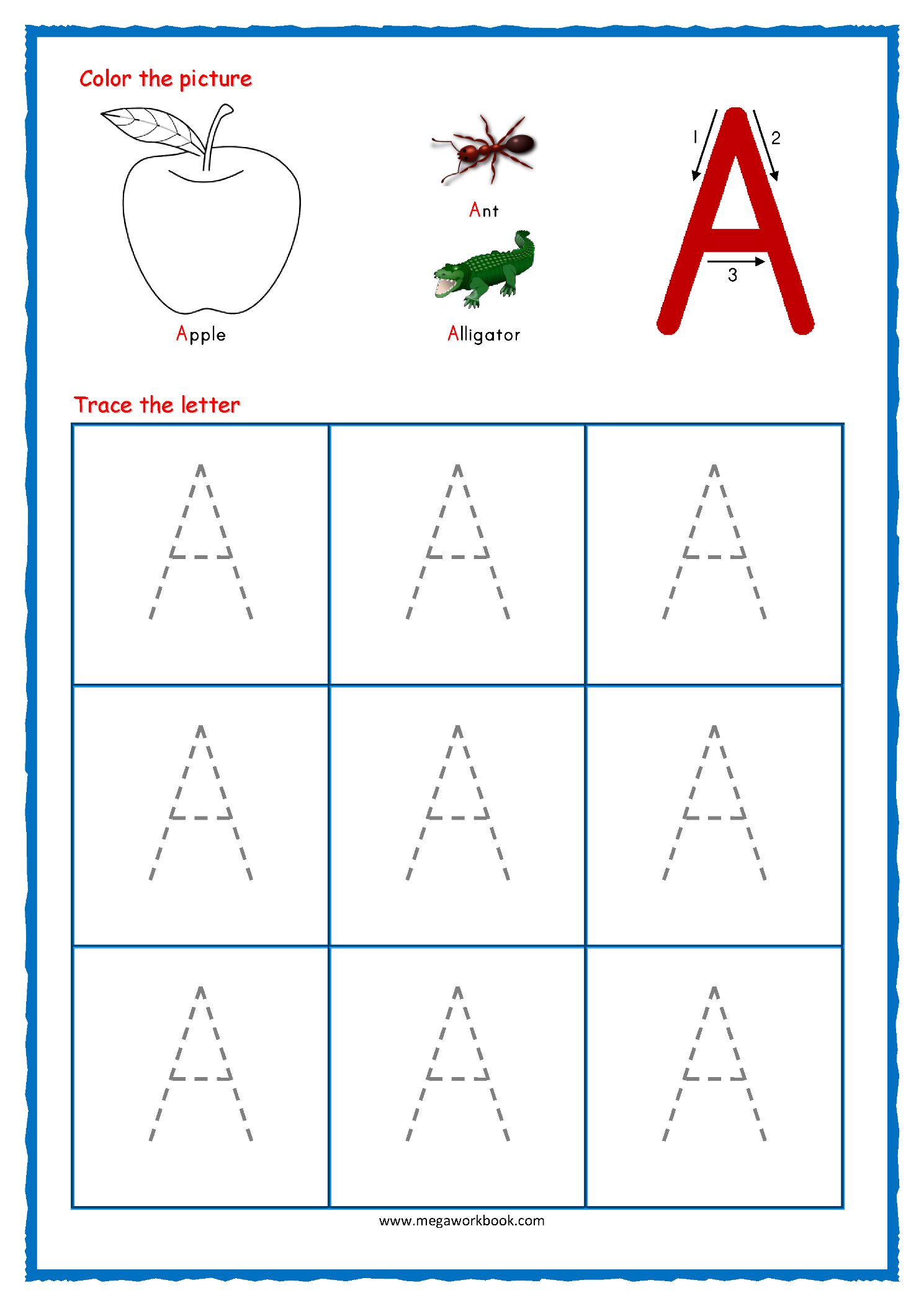 30 Alphabet Worksheets Kindergarten Letter Tracing Printable