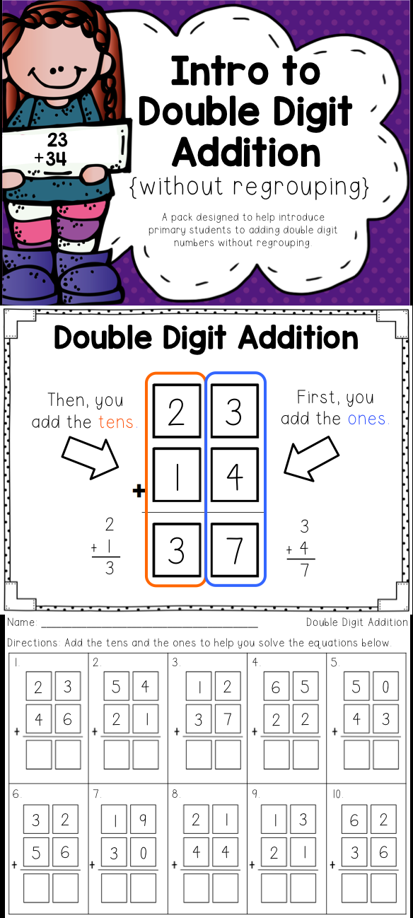 30 Double Digit Addition Worksheets Kindergarten