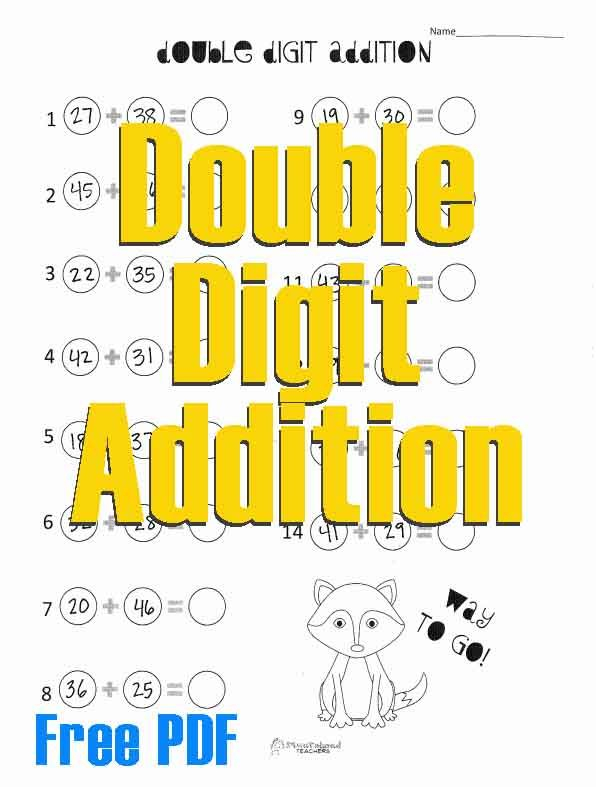 30 Double Digit Addition Worksheets Kindergarten