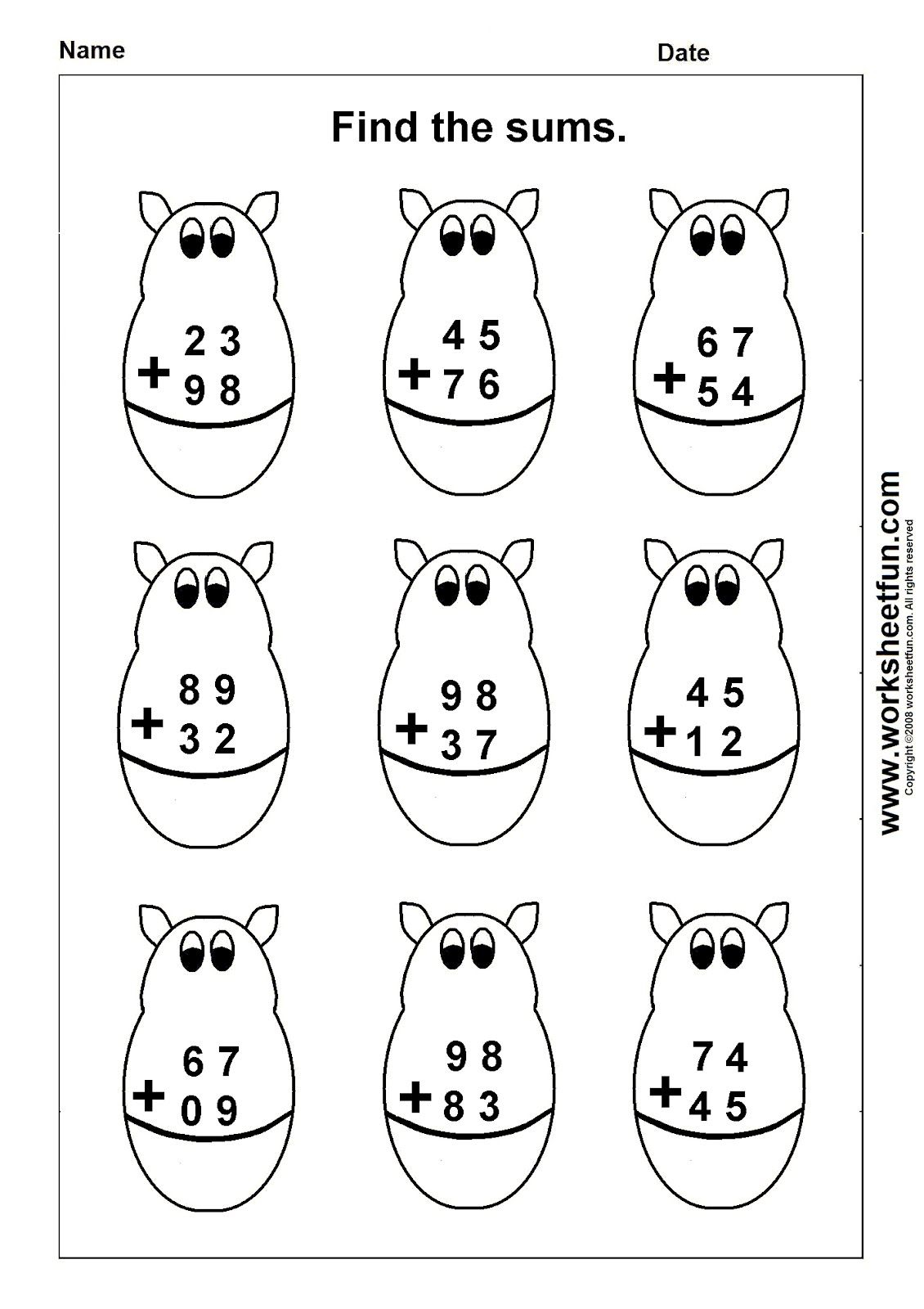 30 Double Digit Addition Worksheets Kindergarten