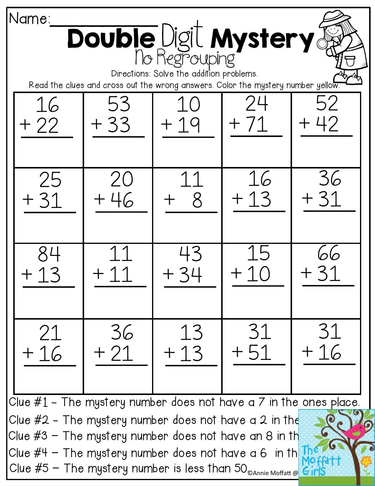 30 Double Digit Addition Worksheets Kindergarten