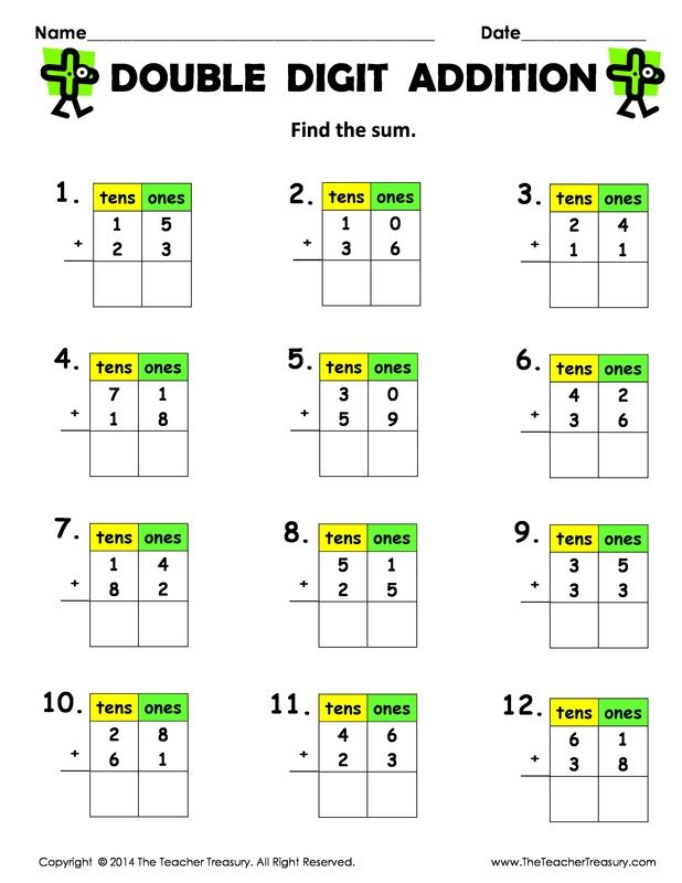 30 Double Digit Addition Worksheets Kindergarten