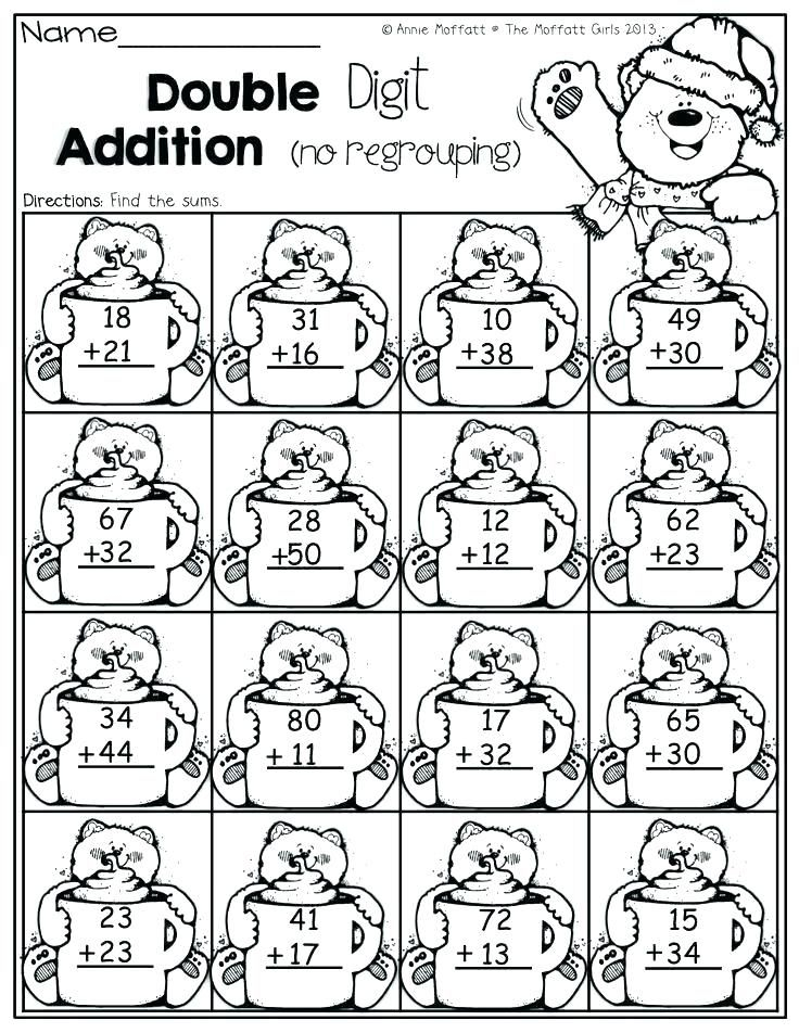 30 Double Digit Addition Worksheets Kindergarten