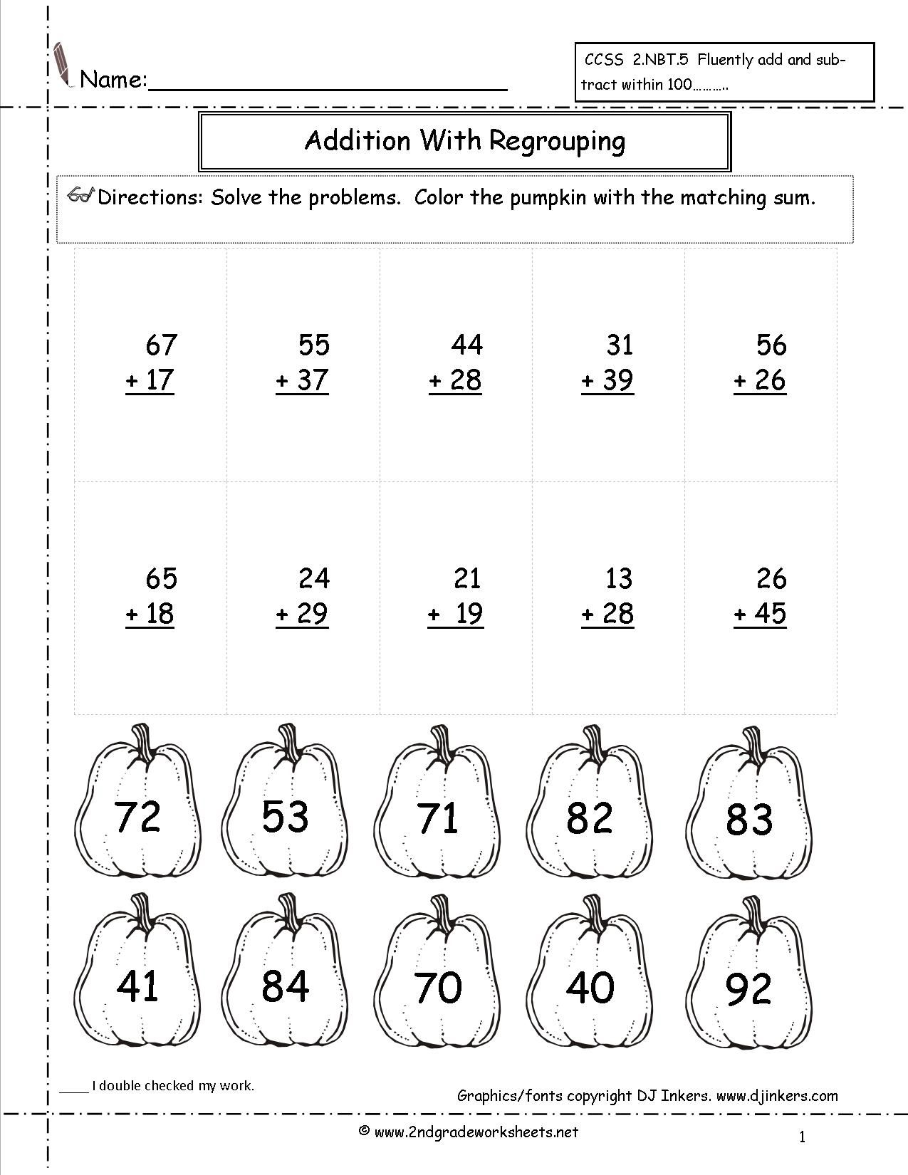 30 Double Digit Addition Worksheets Kindergarten