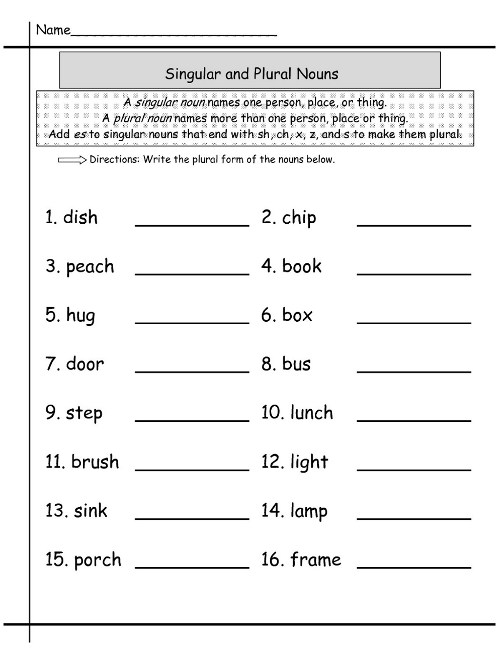 30 English Worksheets For Grade 1 Grammar Nouns